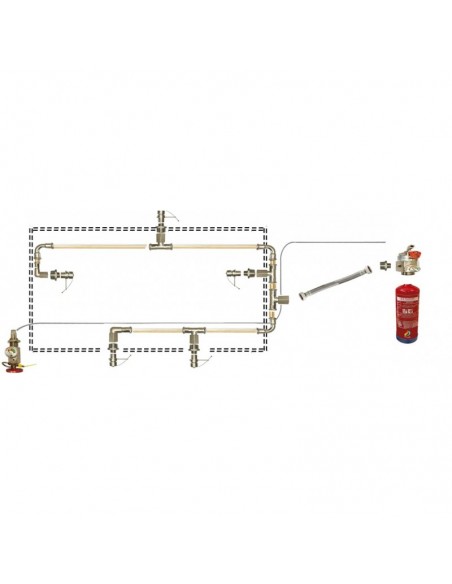Sistema de extinción de incendios en campanas extractoras murales de 150 cm
