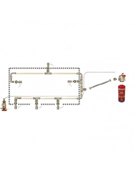 Sistema automático de extinción de incendios en cocinas para campana de 250 cm