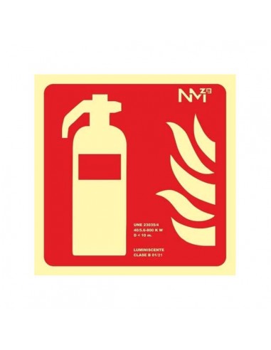 Señal Extintor contra incendios homologada Clase B 21x21 cm PREMIUM
