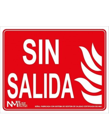 Cartel Sin Salida Clase B Luminescente PREMIUM