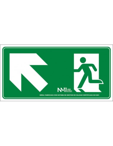 Señal Salida escalera izquierda arriba Clase B PREMIUM