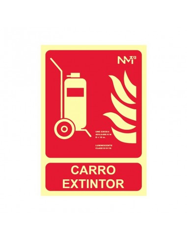 Señal Extintor Carro Clase B luminescente PREMIUM