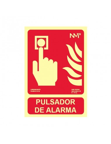 Señal Pulsador de Alarma fotoluminescente PREMIUM