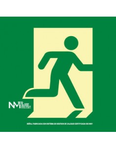 SEÑAL SALIDA EMERGENCIA DCHA. PVC 0,7MM CLASE B PREMIUM
