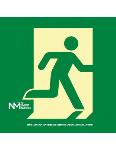 SEÑAL SALIDA EMERGENCIA DCHA. PVC 0,7MM CLASE B PREMIUM