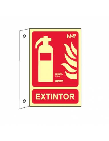 Señal Extintor Banderola homologada Clase B PREMIUM