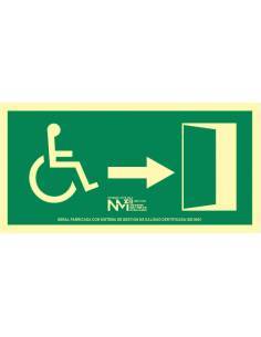 Señal minusválido Evacuación flecha derecha clase A (fabricación especial) PREMIUM