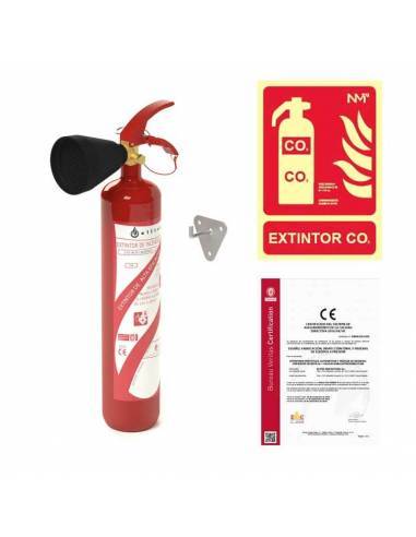 Pack Extintor co2 2 Kg + señal extintor + certificado PREMIUM