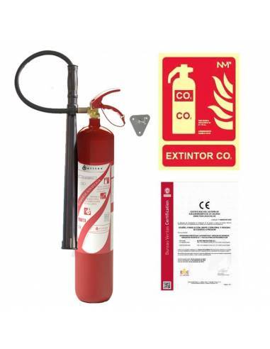Pack extintor co2 5 Kg + señal extintor + certificado PREMIUM