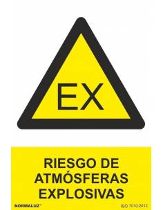 SEÑAL PELIGRO ATMOSFERAS EXPLOSIVAS PVC 0,7MM 210X300MM PREMIUM