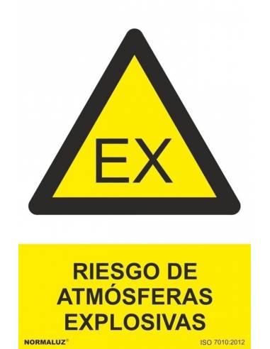 SEÑAL PELIGRO ATMOSFERAS EXPLOSIVAS PVC 0,7MM 210X300MM PREMIUM
