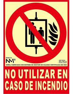 Señal No Utilizar en caso de incendio fotoluminescente Clase A PREMIUM