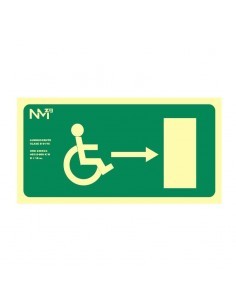 Señal evacuación minusválido derecha clase B PREMIUM